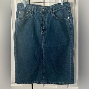 DESIGNED BY CALVIN KLEIN!!! Great Condition 100% Cotton A-Line Jean Skirt.